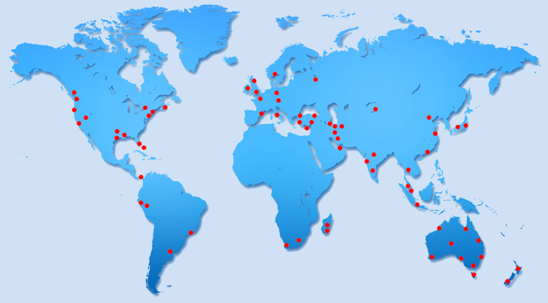 Travelled Locations - Copyright Arash Partow