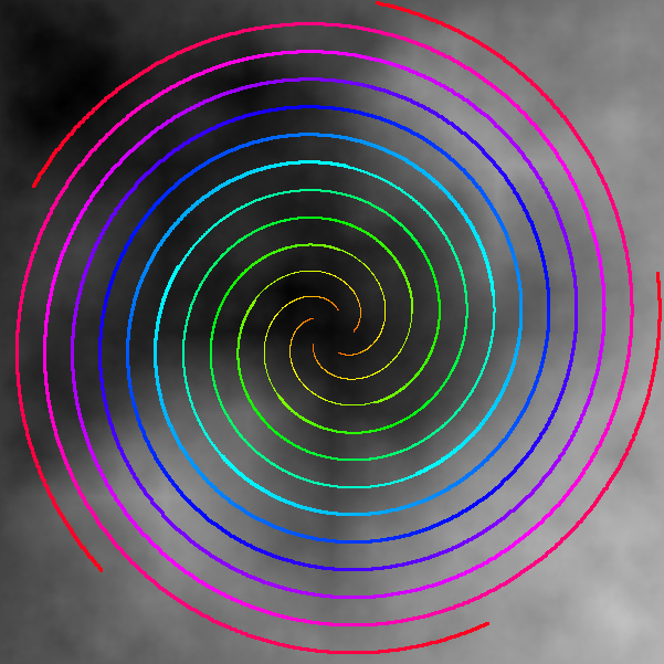 C++ Bitmap Library Archimedean Spirals - By Arash Partow